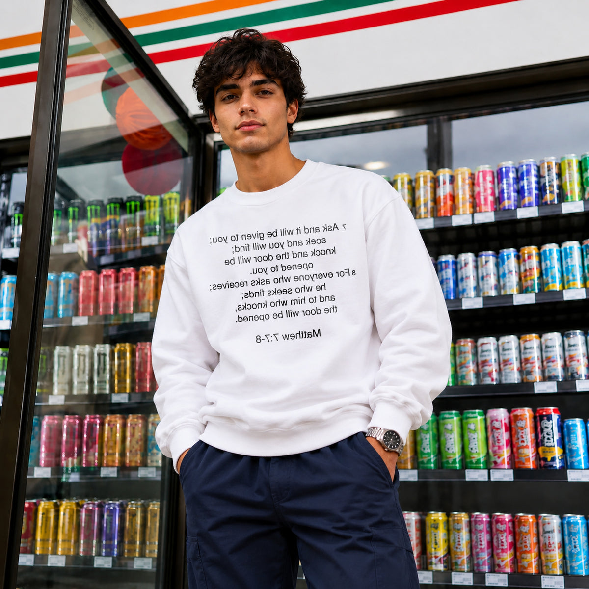 Matthew 7:7 - Ask, Seek, Knock Sweatshirt