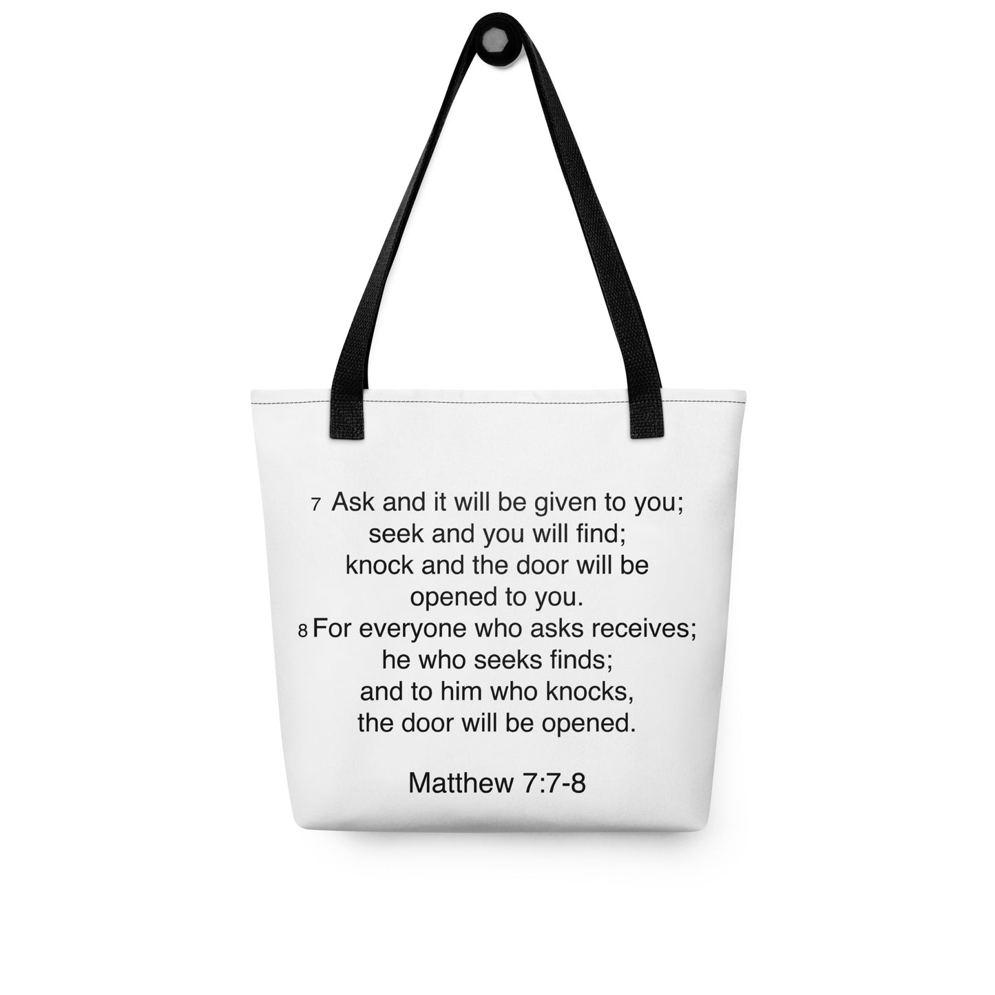 Matthew 7:7 - Tote bag