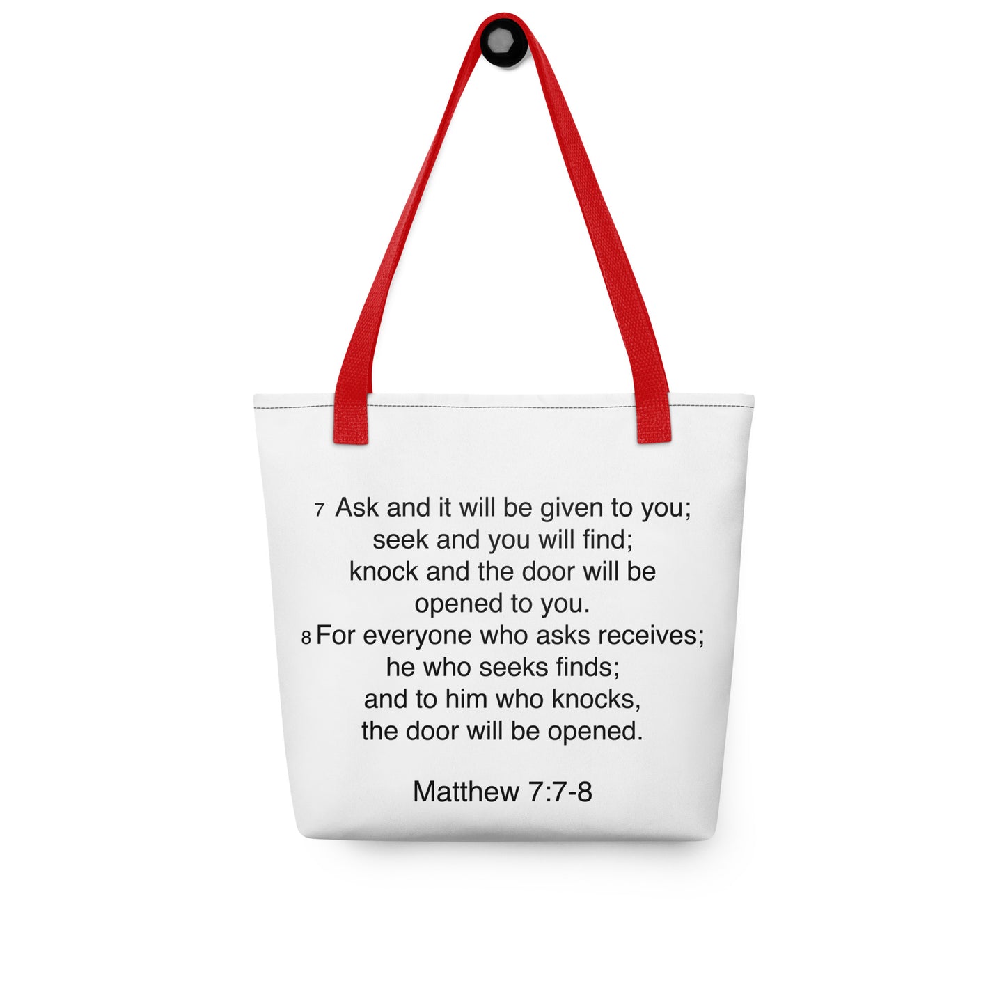 Matthew 7:7 - Tote bag