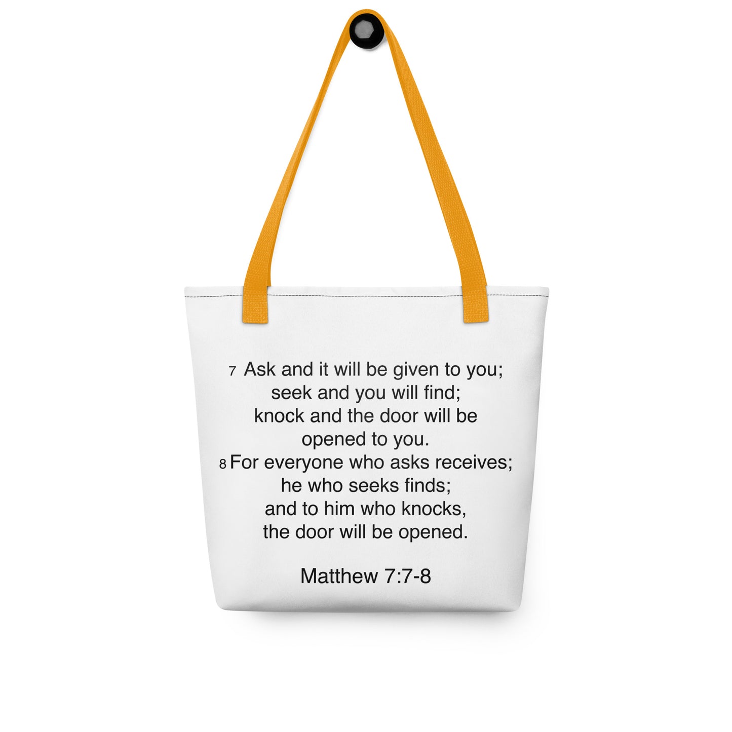 Matthew 7:7 - Tote bag