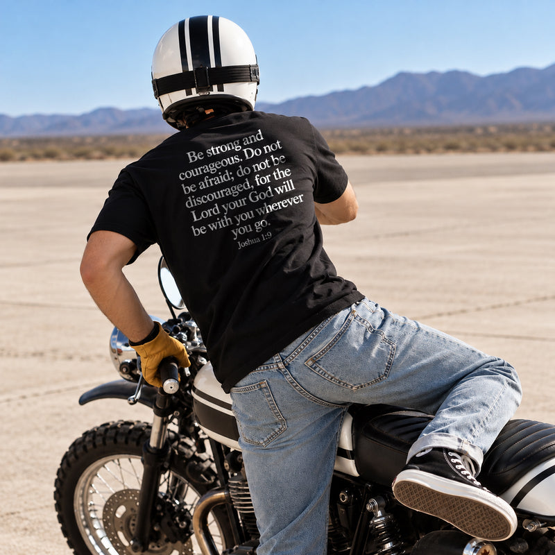 Joshua 1:9 — Be Strong and Courageous Tee