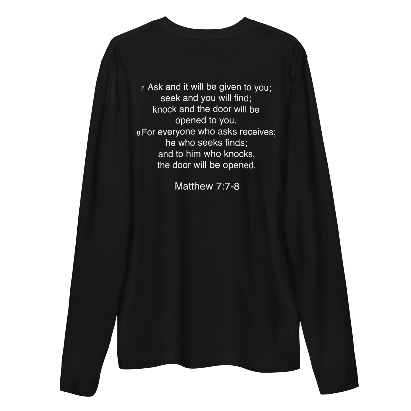 Matthew 7:7 - Long Sleeve Fitted Crew