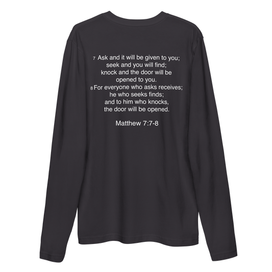 Matthew 7:7 - Long Sleeve Fitted Crew