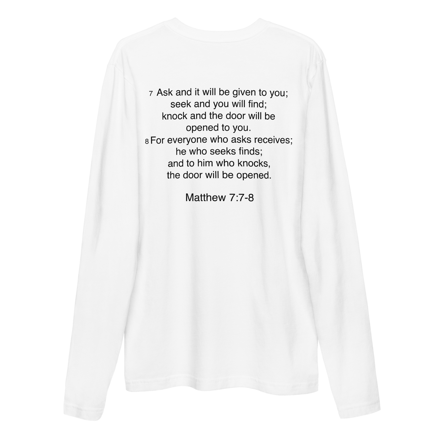 Matthew 7:7 - Long Sleeve Fitted Crew