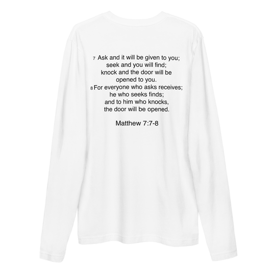 Matthew 7:7 - Long Sleeve Fitted Crew