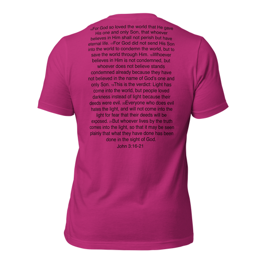 John 3:16-21 For God so Loved the World - Unisex t-shirt